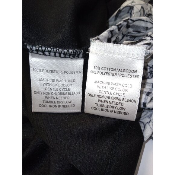 SAG Harbor Black White Faux Layered Blouse & Tank Size Small - Picture 7 of 7